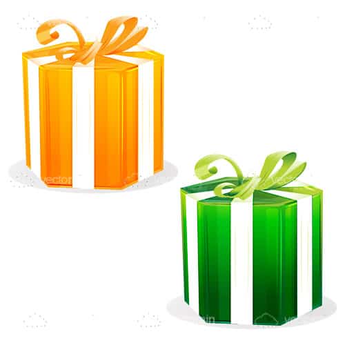 Orange and Green Gift Boxes